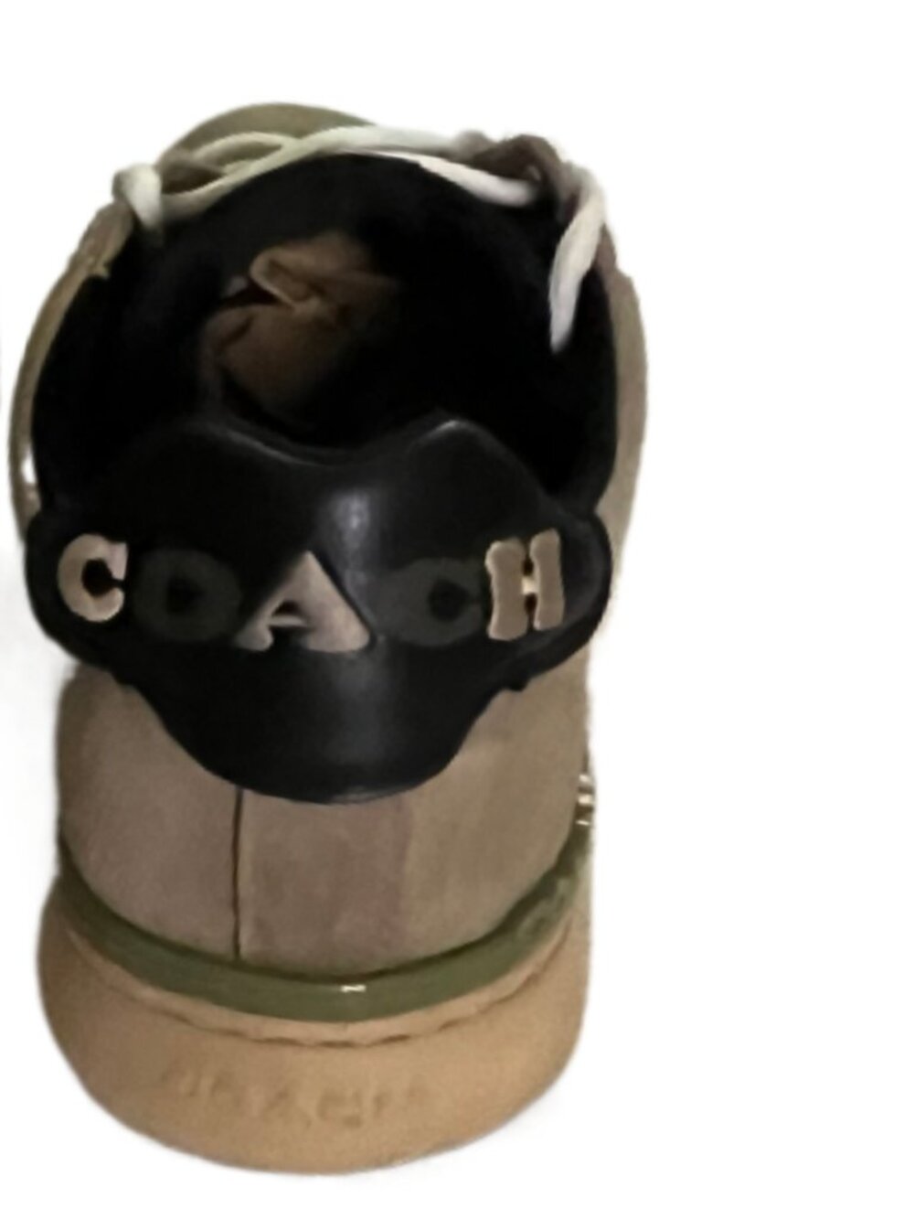 COACH MEN'S CLIP LOW TOP OAT & BLACK QUARTZ SUEDE SNEAKERS SIZE 8D - Picture 9 of 15